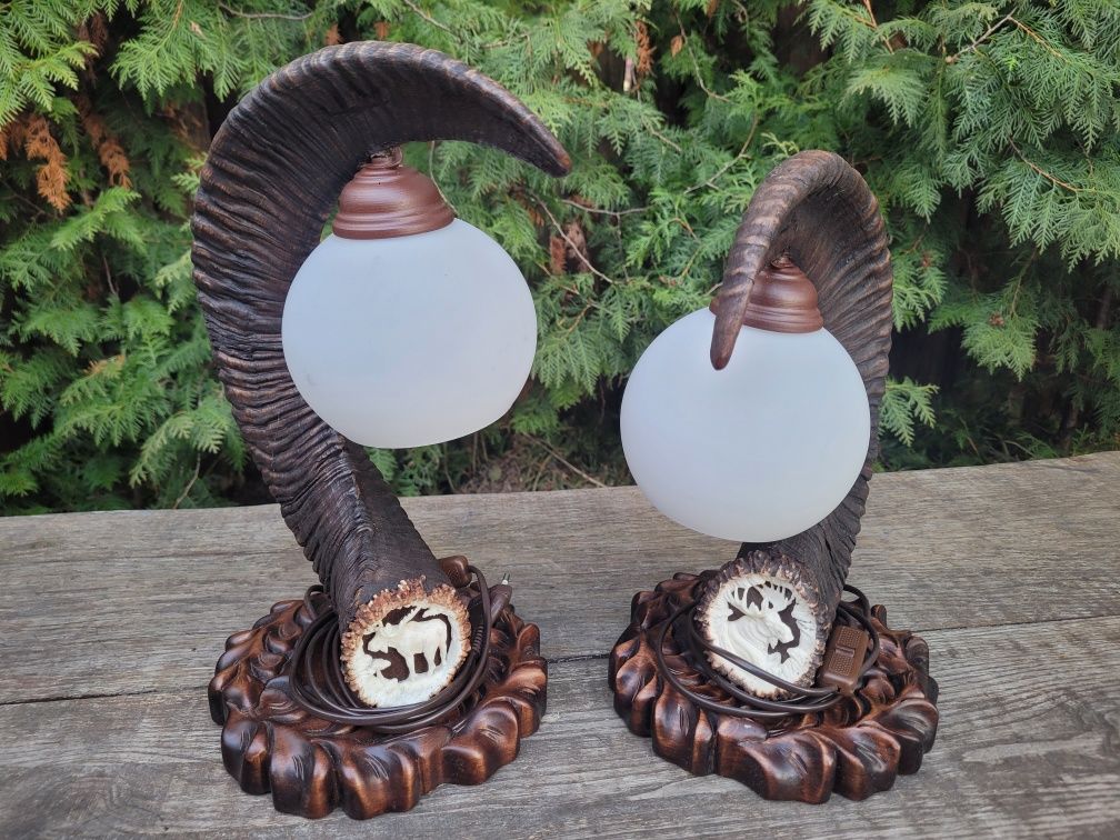 Lampka nocna lampa żyrandol muflon ŁOŚ moose poroze jelenia