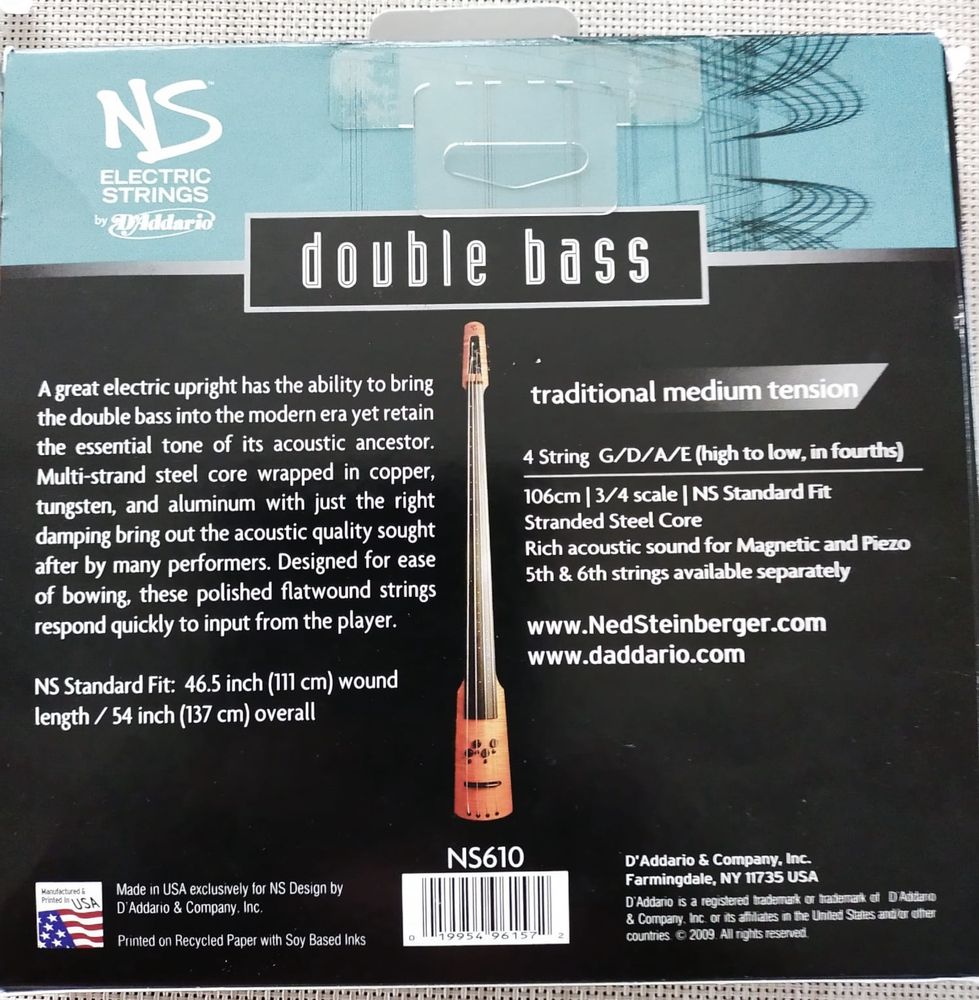 Nowe struny do kontrabasu elektrycznego NS by D’Addario