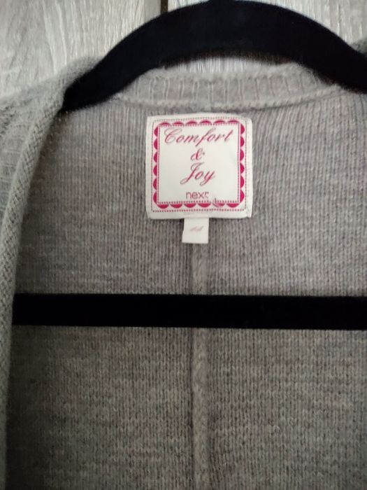 Wełniany Jasno brązowy Kardigan rozm. 42