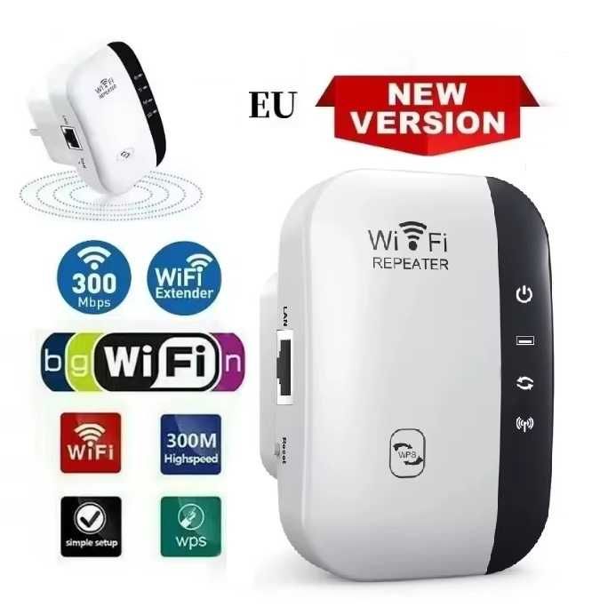 Wzmacniacz sygnału Wi-FI Mocny Repeater Access Point Router 300 Mbs