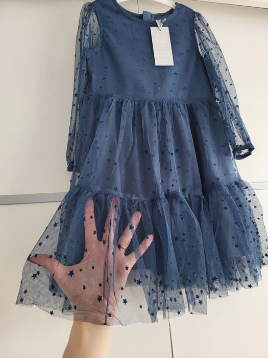 Nowa elegancka sukienka 104 Cool Club Smyk granatowa tiulowa