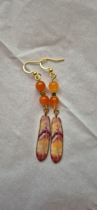 Kolczyki z piórkiem