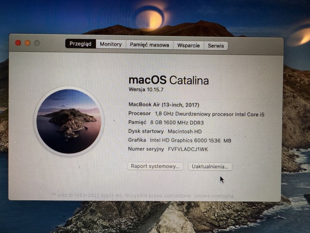 Apple MacBook 2017 13,3" Intel i5 8GB SSD 480GB
