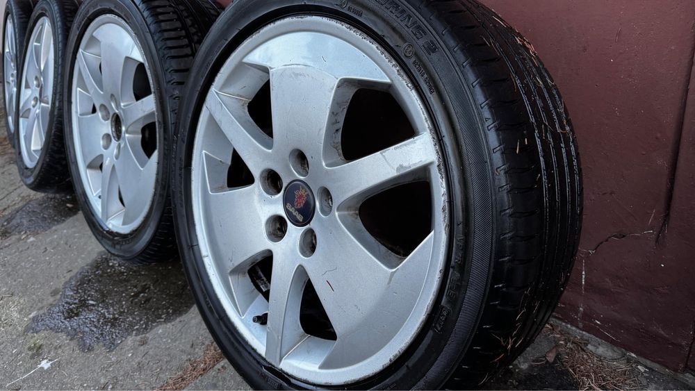 4x Felgi 17’ do Saab 900, 95, 93 Młot Thora z oponami Dayton