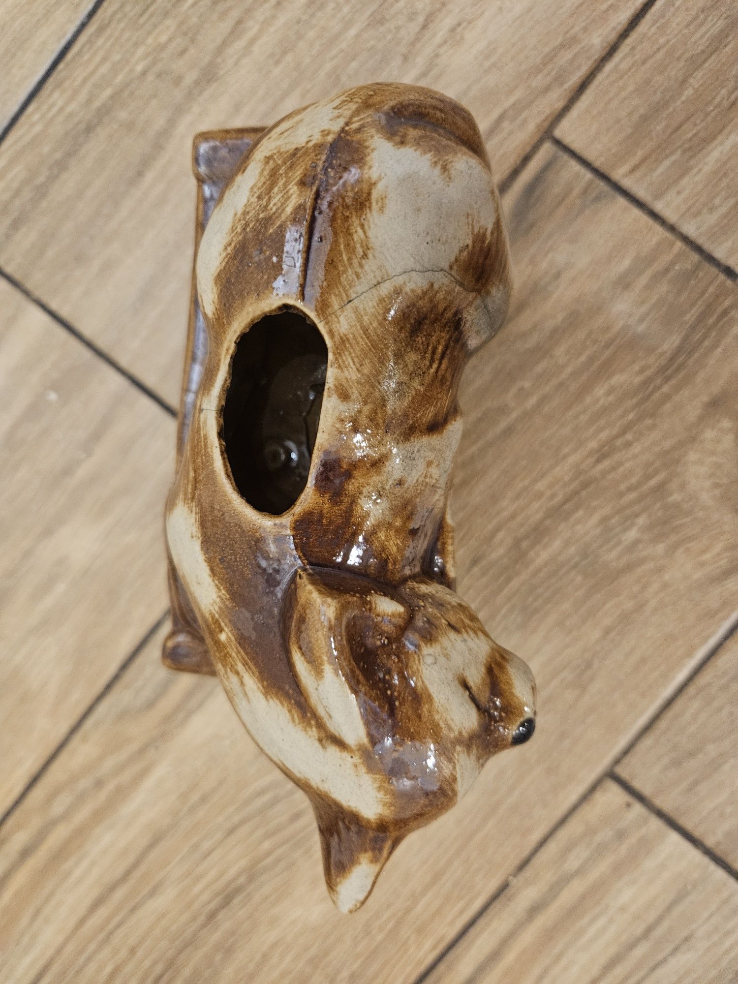 Kot figurka prl porcelana kominek podgrzewacz do olejków