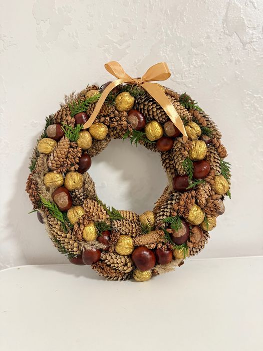 Вінок з шишками своїми руками, осіння поробка
