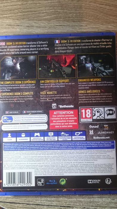 Doom 3 VR ps4 playstation 4 metro resident dying light