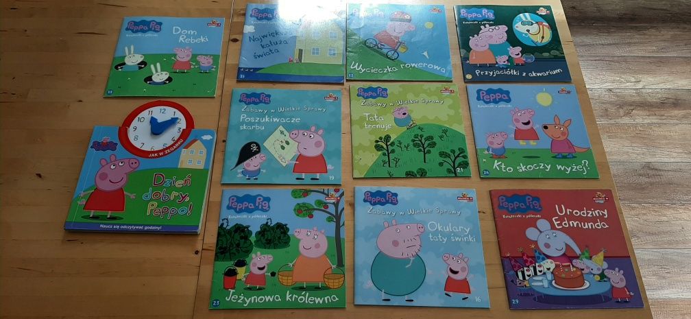 Świnka Peppa pluszaki, gra, puzzle, 11 książeczek