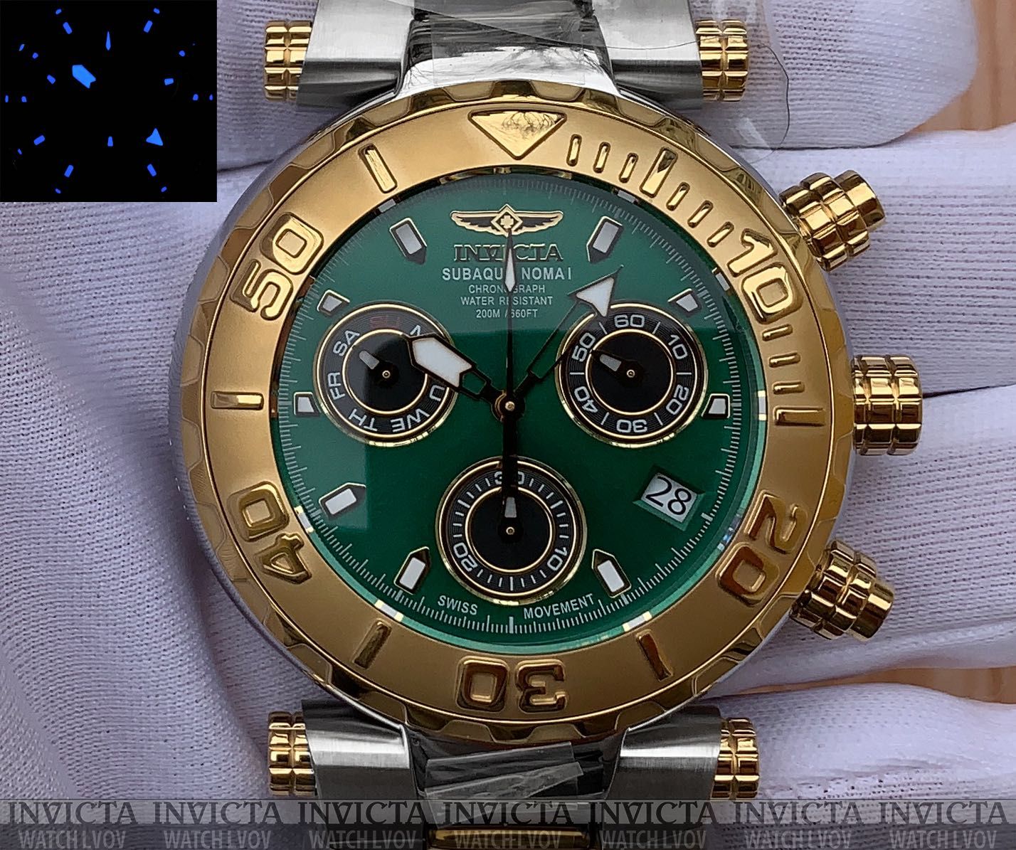 Годинник часы Invicta 25804 Subaqua Noma I 47 mm. Green EMERALD 200 MT