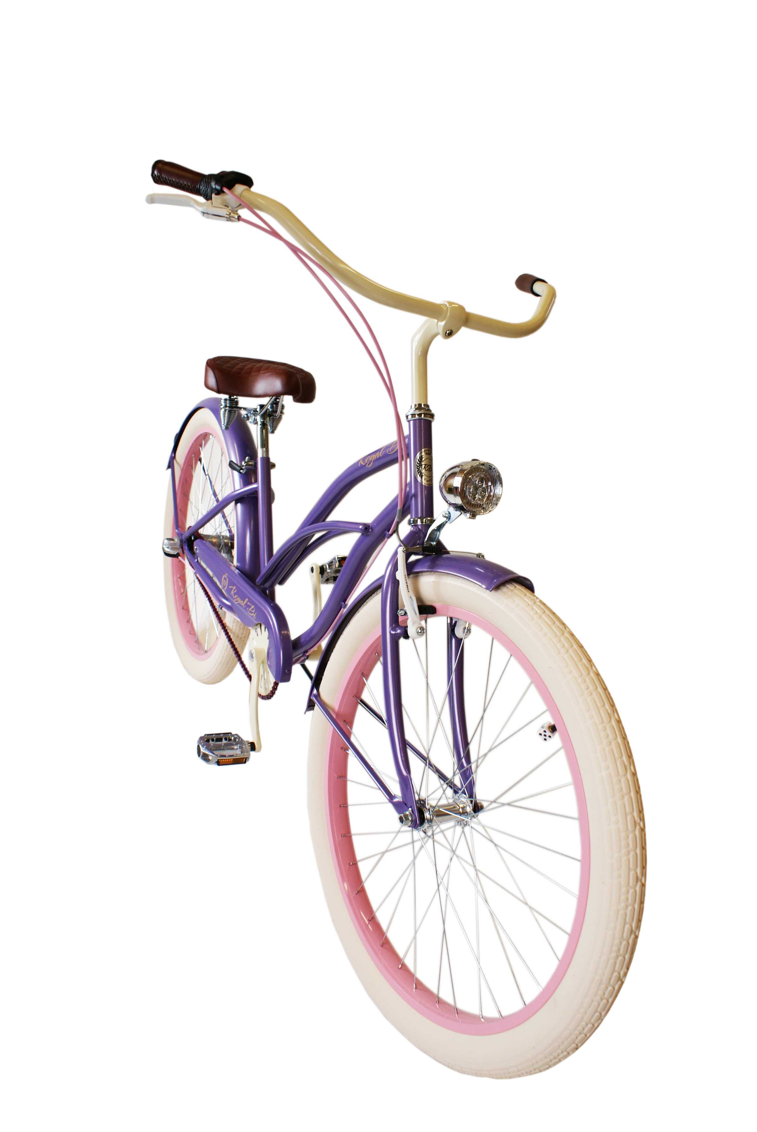 Rower miejski 26 / 28 beach Cruiser RoyalBi VIOLET  damski damka biegi