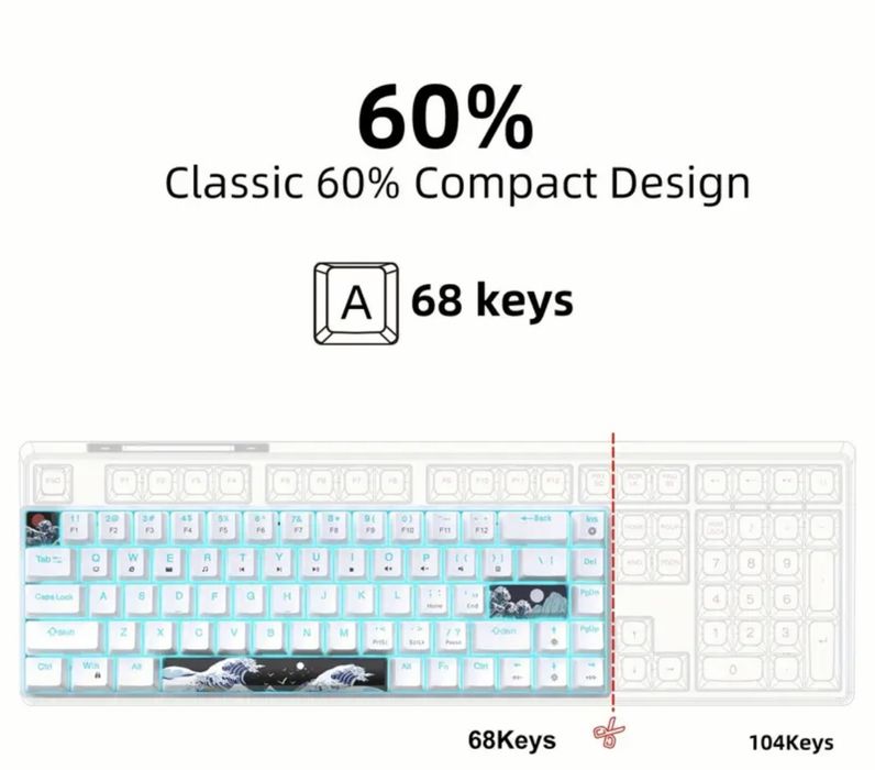 Механічна ігрова клавіатура hxsj 60%