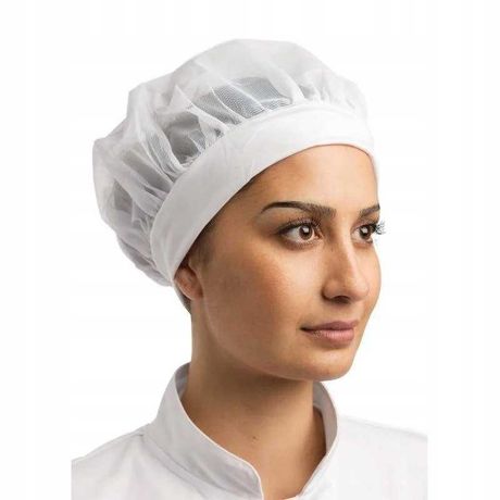 Czepek kucharski nylonowy, biały White Chefs Clothing