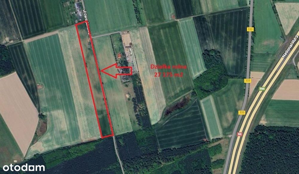 Działka rolna z budynkiem gosp. w Chróstniku