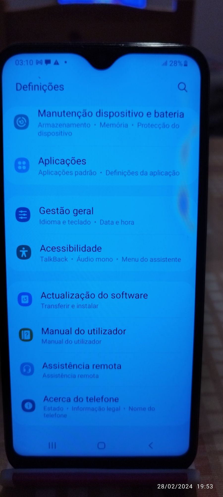 Samsung a20e telemóvel com capa