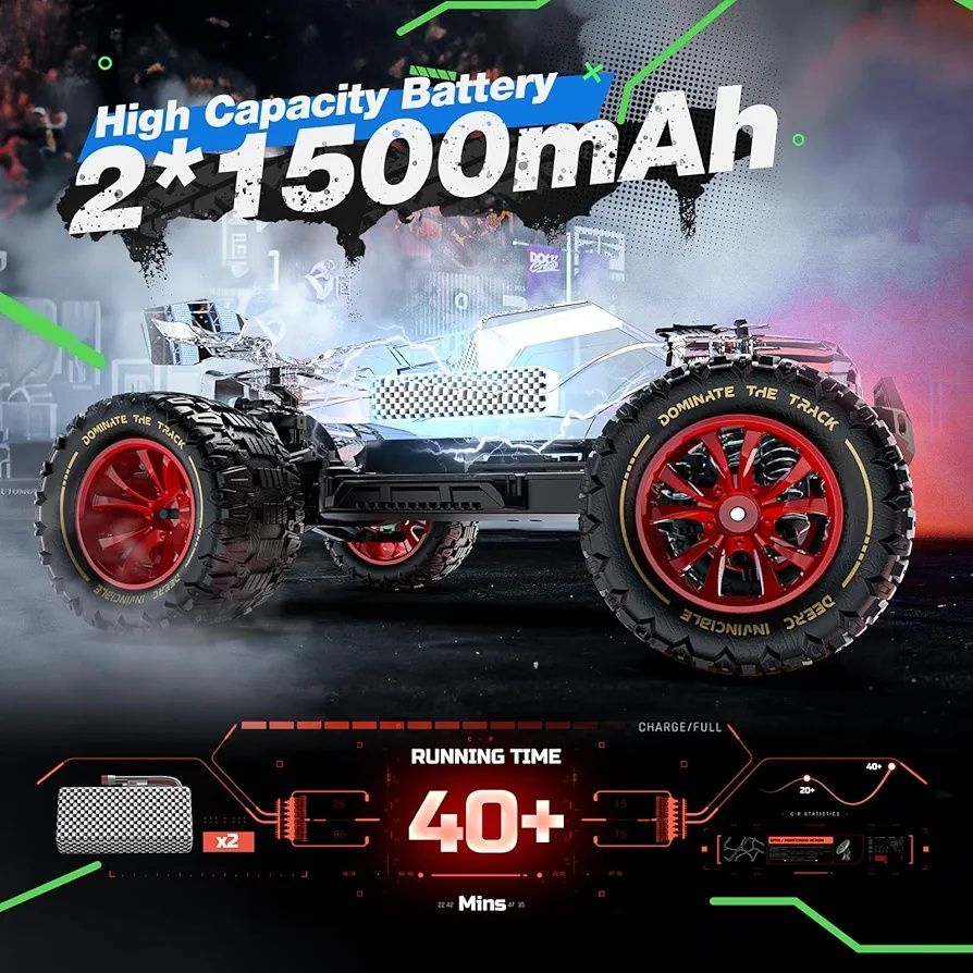 DEERC 1/14 RC Auto bezszczotkowe 50km/h 4x4 wodoodporne