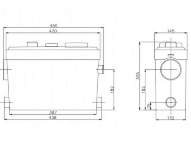 Pompo rozdrabniacz do WC WatermanPro Frame