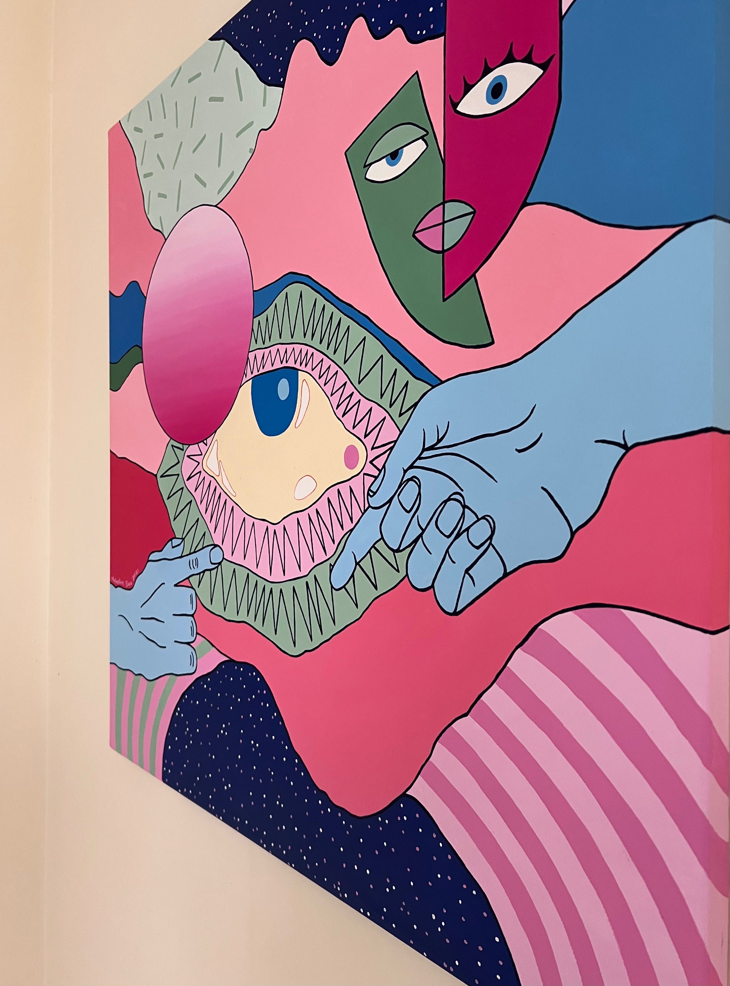 Obraz akrylowy ręcznie malowany na płótnie bawełnianym 80x80cm