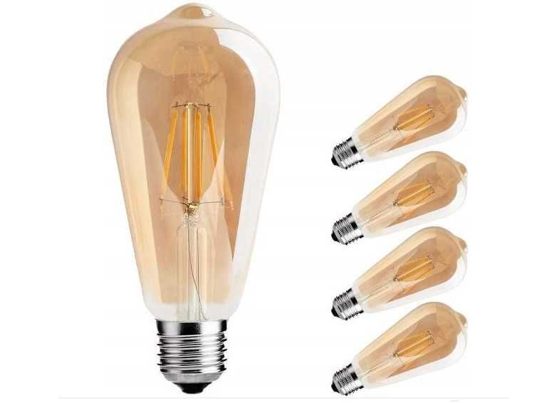 6x ŻARÓWKA OZDOBNA ST64 EDISON BULB retro vintage loft 4W