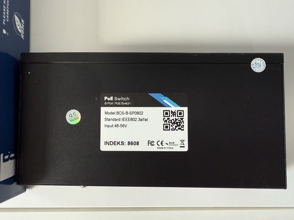 Switch PoE na 8 KAMER IP BCS-B-SP0802 8-PORTOWY