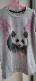 Bluzka z długim rękawem tunika bluza bawełniana panda cekiny cyrkonie