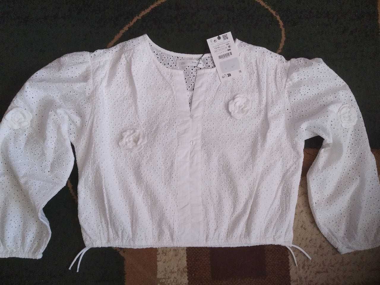 Zara стильна біла блузка прошва зара р. 164
