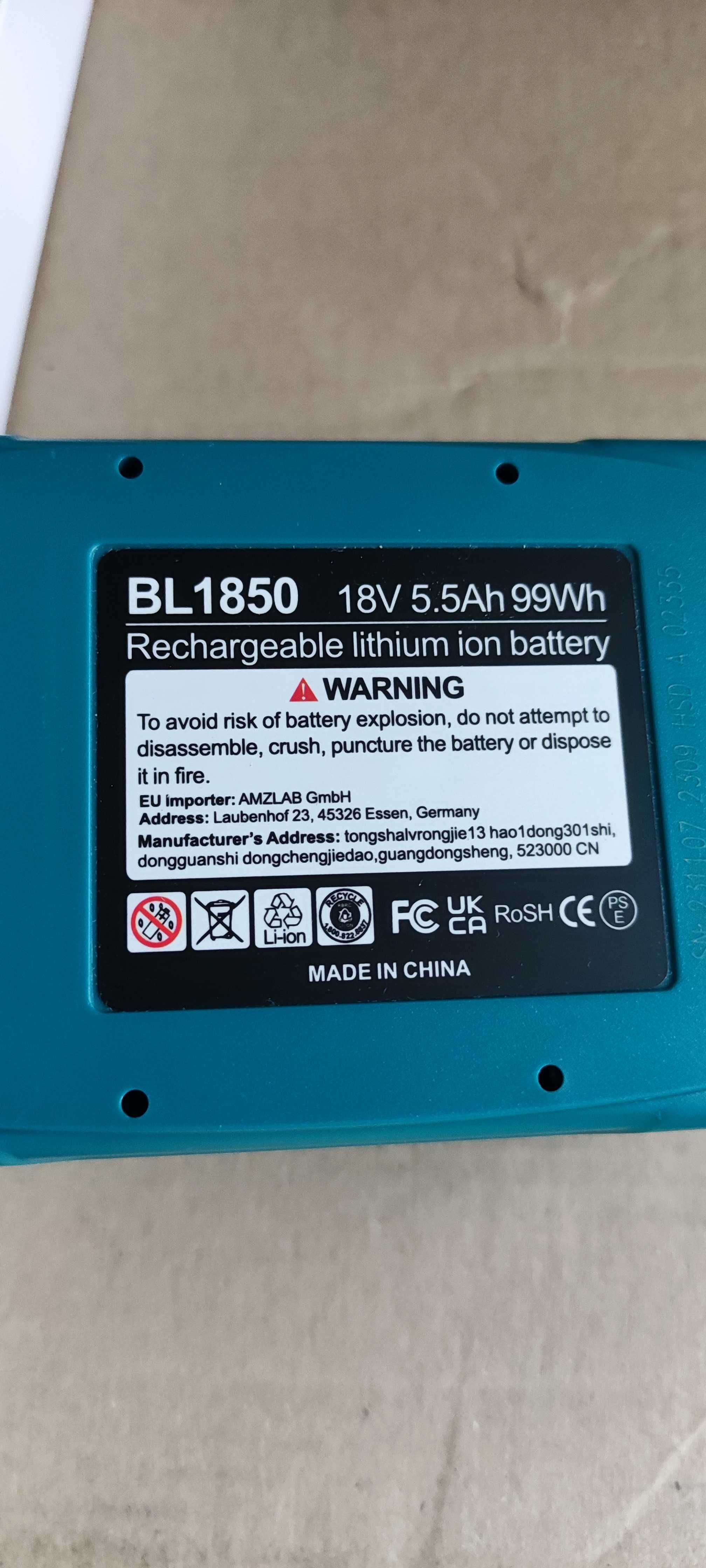 Bateria Makita 5500mAh 18V BL1860 BL1850b BL1850 BL1840 BL1830 BL1815