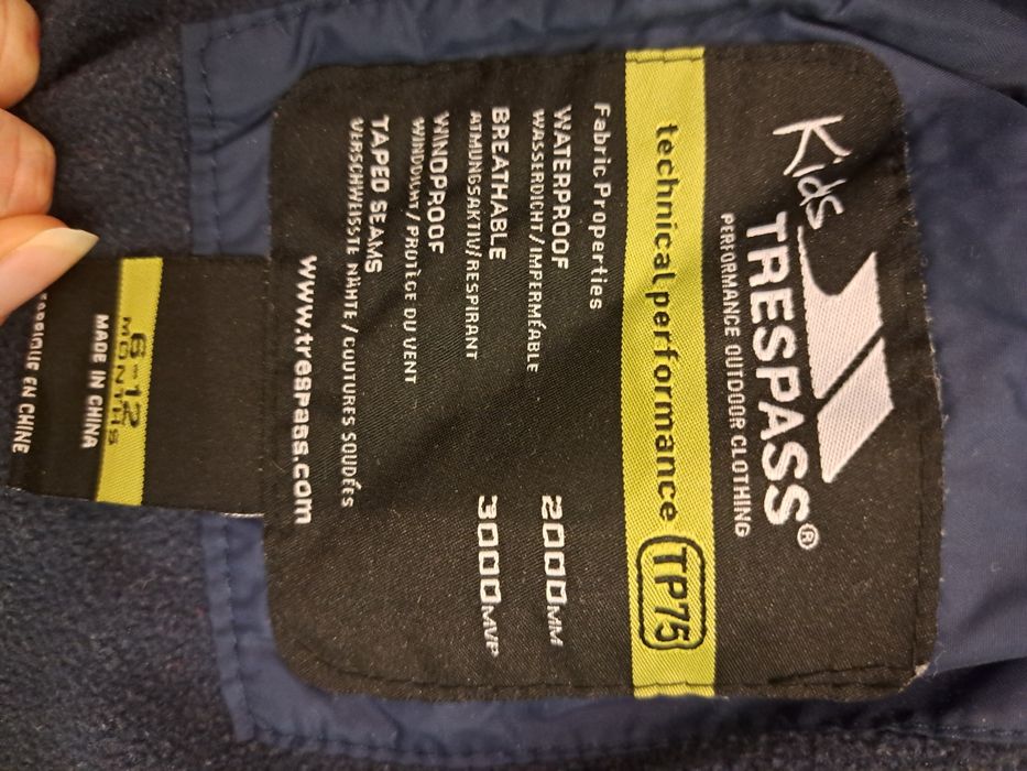 Kombinezon dziecięcy Tresspass 9-12 mcy (czapka gratis)