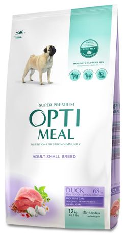 Корм OptiMeal ( Оптимил) для собак мелких  пород с уткой 12 кг