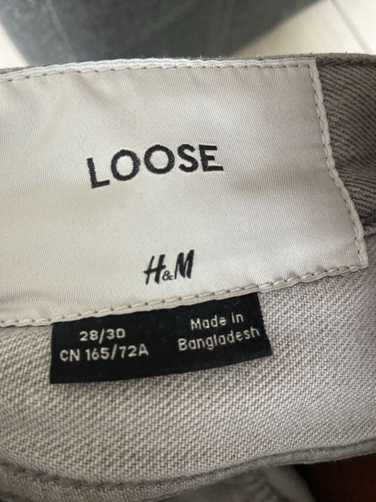 Spodnie jeasowe H&M 165 cm, jasne szare