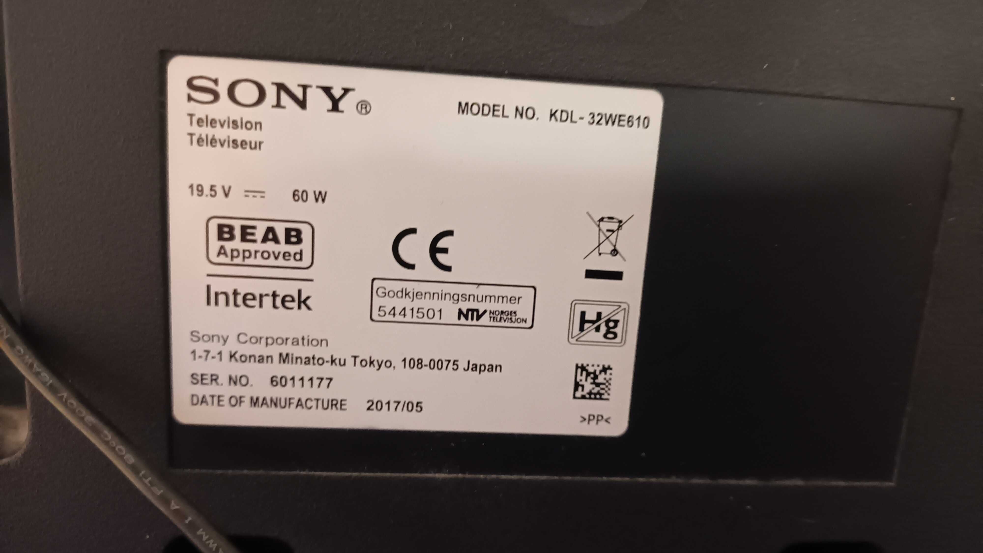 Sony KDL32W610,Smart,DVB-T2Hevc -gwarancja 6 miesięcy