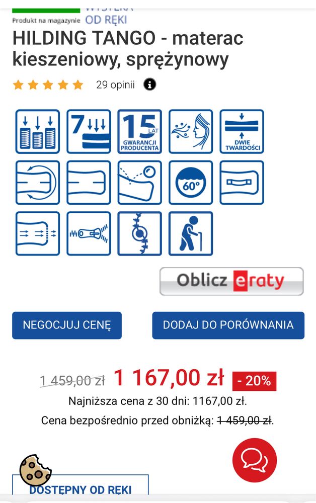 Lożko młodziezowe  vox concept materac hilding