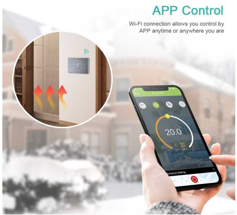 Kavolet Inteligentny termostat Wi-Fi, do kotła wodnego/gazowego