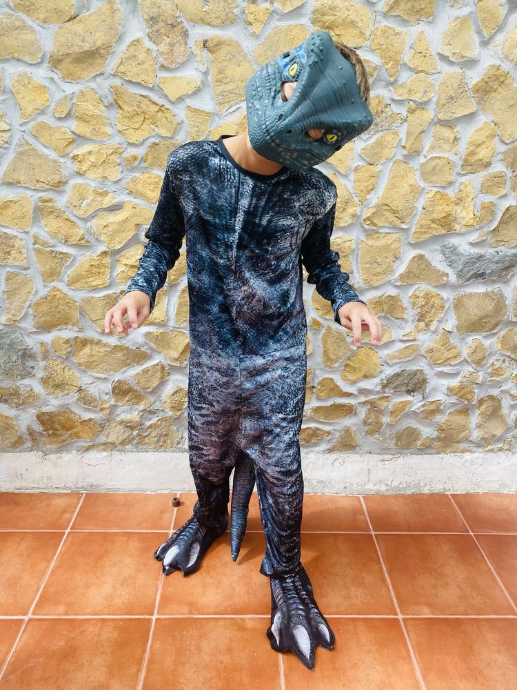 Disfarce Jurassic World Velociraptor Criança 8-10 anos