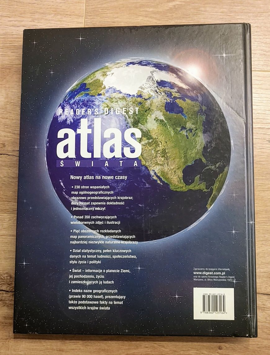 Przepiękny i wartościowy atlas świata
