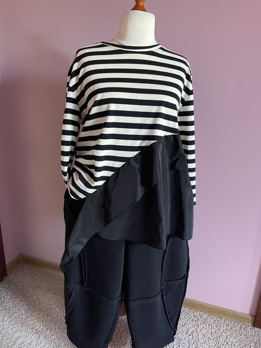 Bluzka basic tshirt asymetryczny w paski 40/42/44/46
