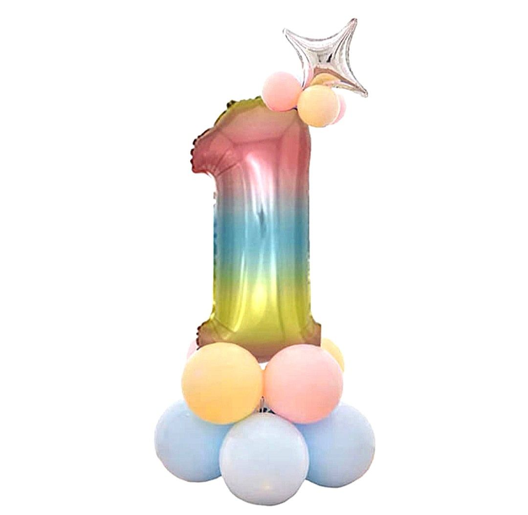 Balon cyfra 1 z zestawem balonów