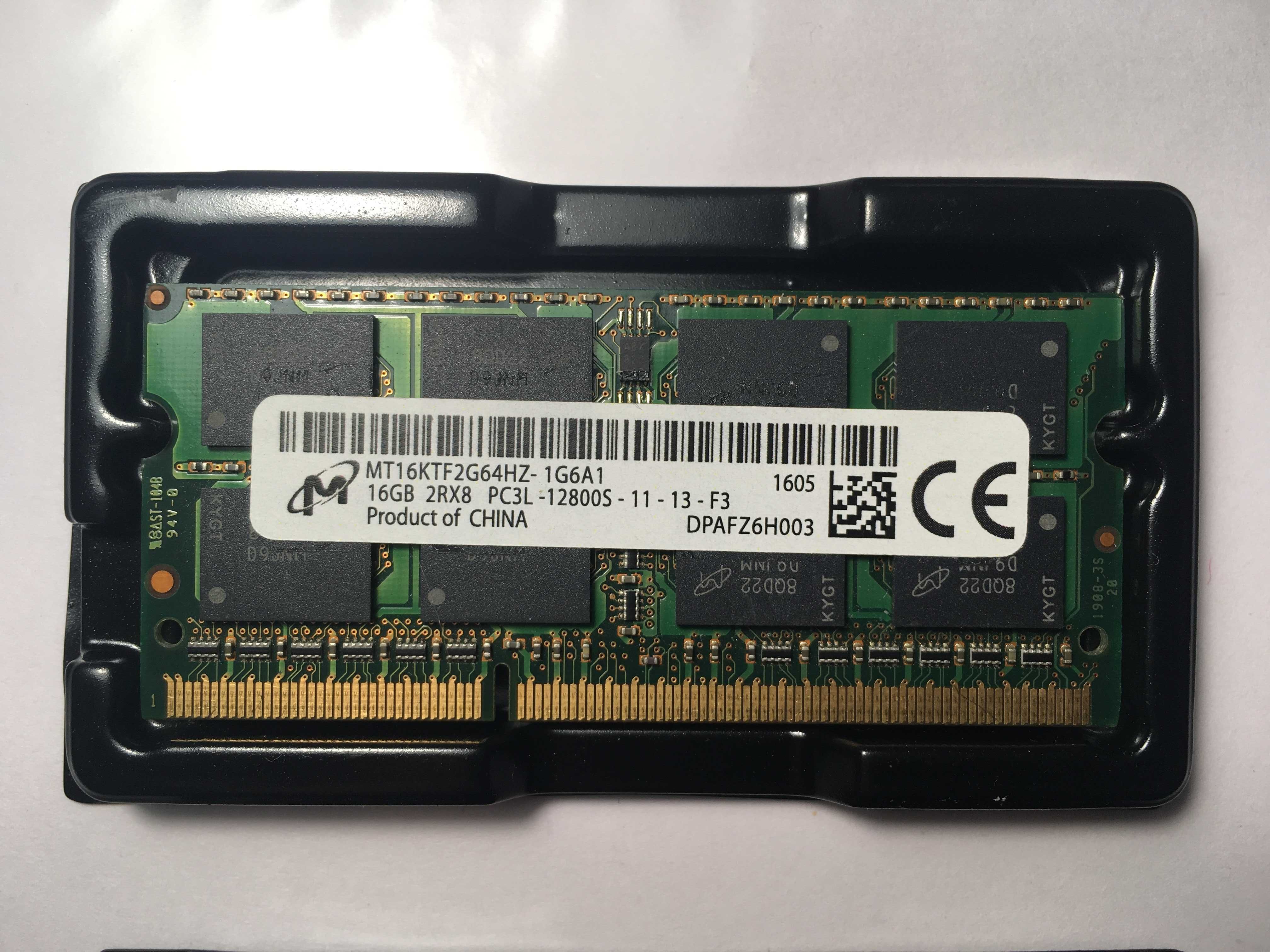 Продам оперативную память RAM 32GB (2x16GB) DDR3-1600 SO-DIMM