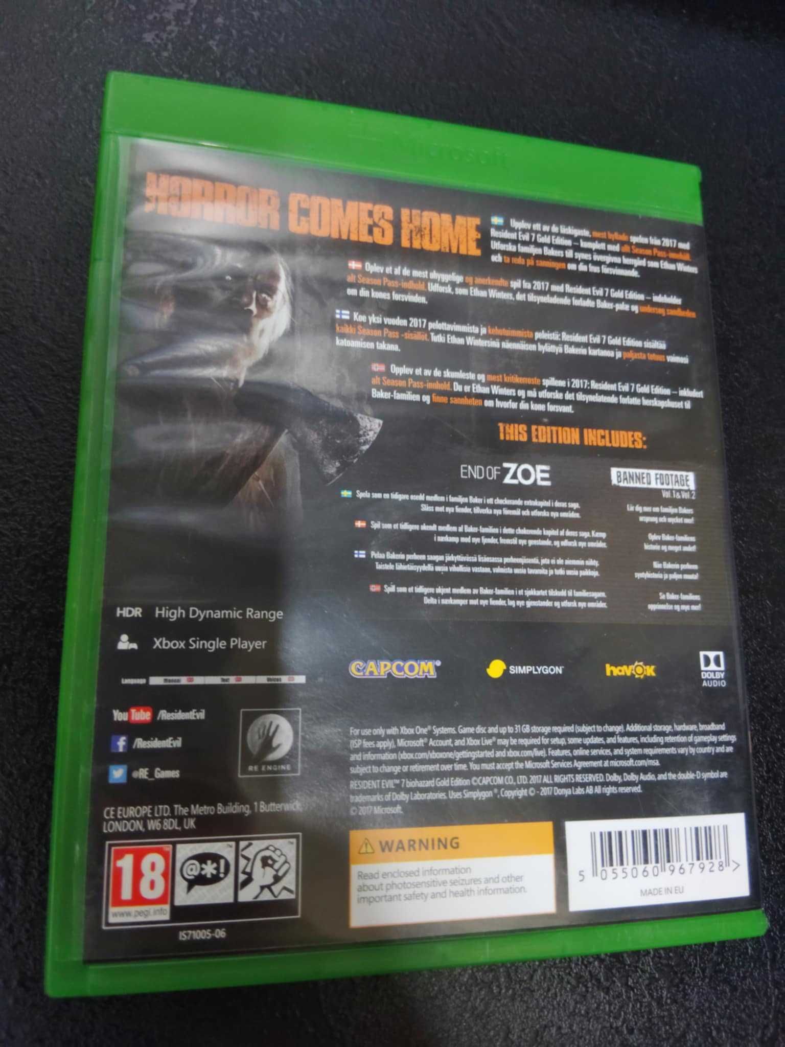 Resident Evil 7 Biohazard Xbox One Polskie napisy są w grze Gold