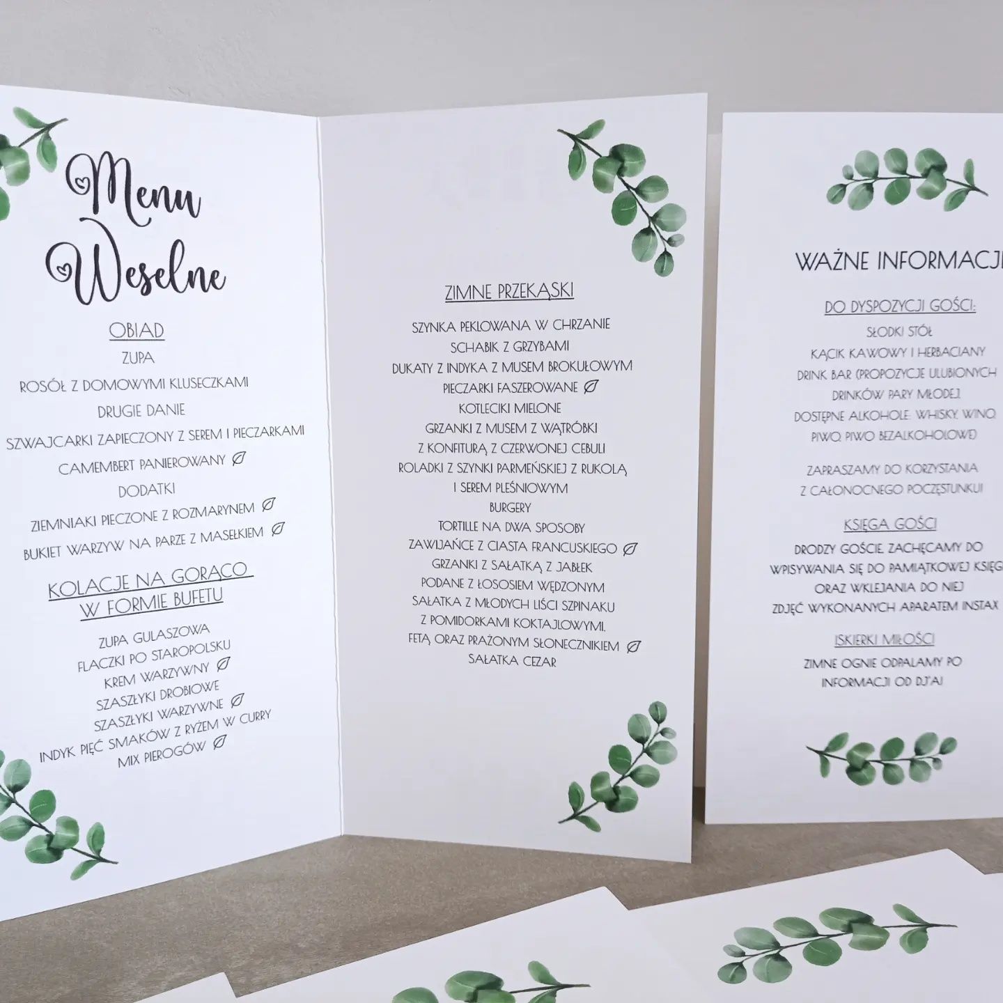 Informator weselny regulamin wesela menu ślub plan wesela harmonogram
