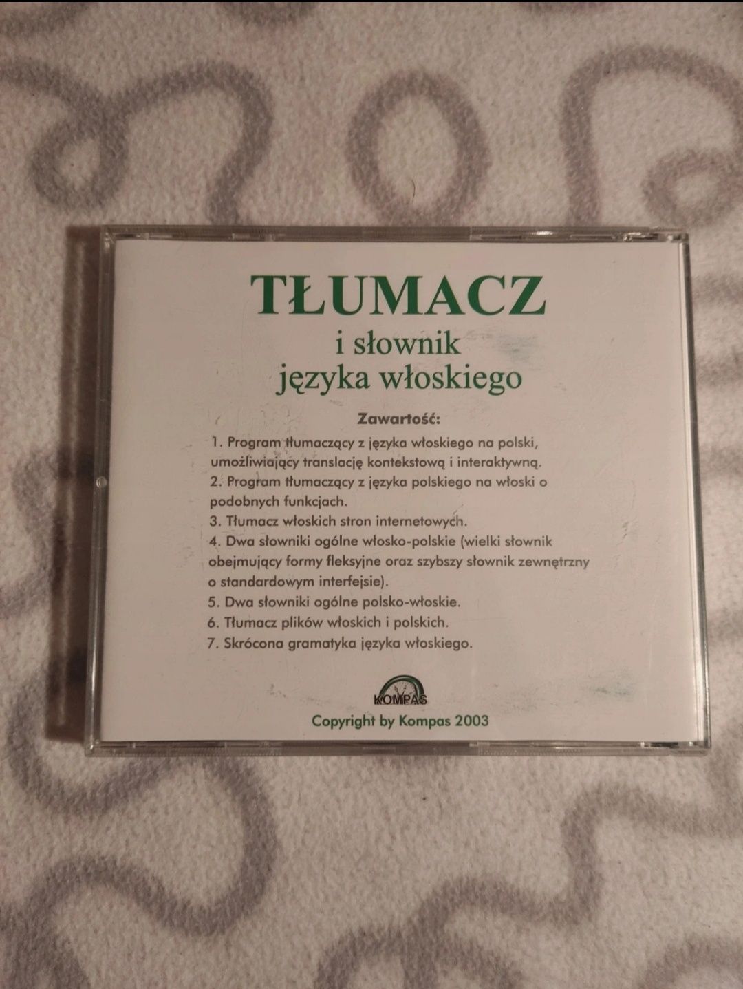Płyta DVD Tłumacz i słownik języka Włoskiego Kompas 2003