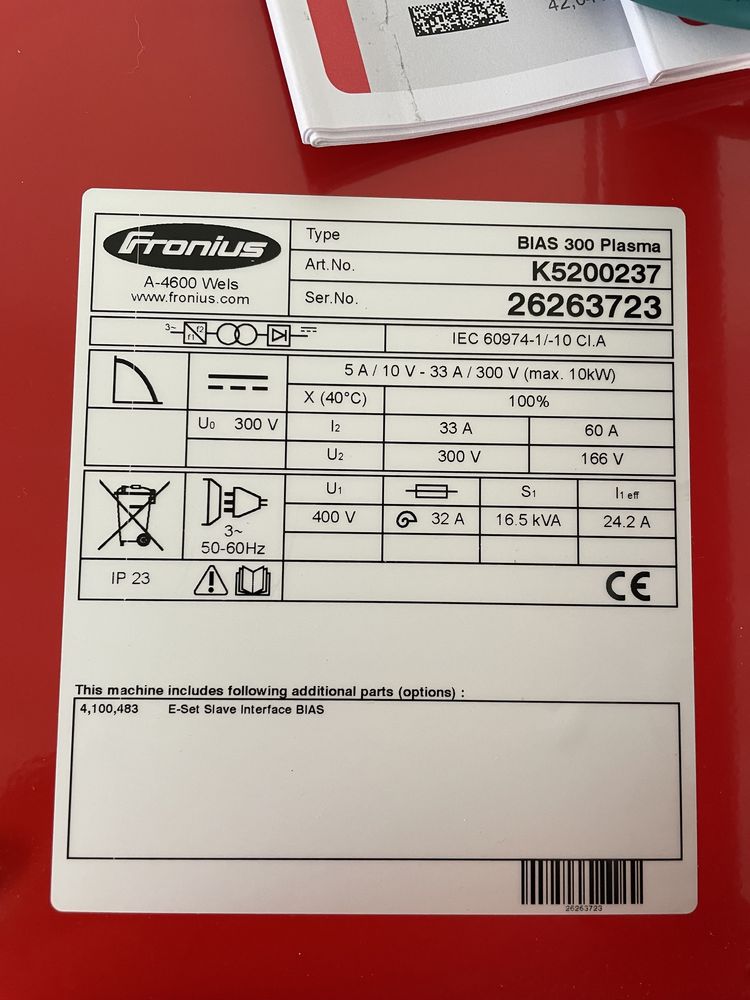 Fronius  A-4600 Wels bias 300 plazma źródło plazmy 6 szt nowe Adax