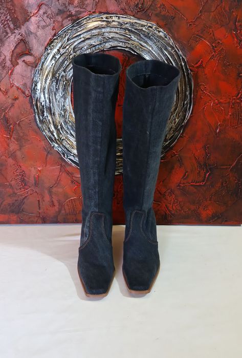 34 botas cano com tacão