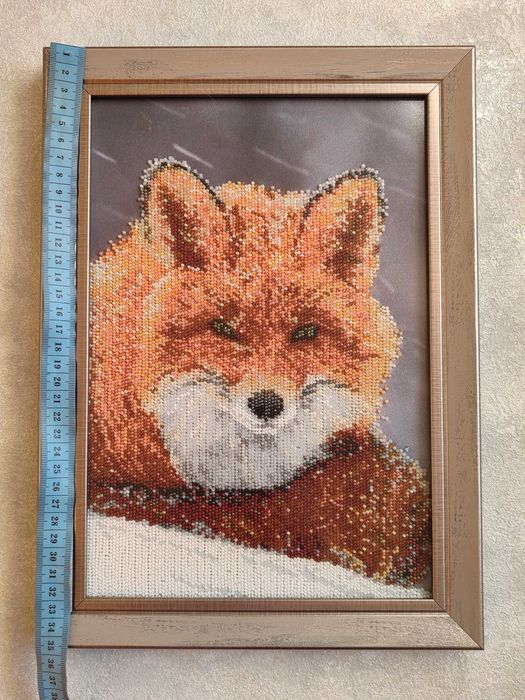 Картина бісером "Лис взимку"