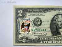 2 доллара США 13 апреля 1976 год.Спецгашение 13 апреля 1976 года.