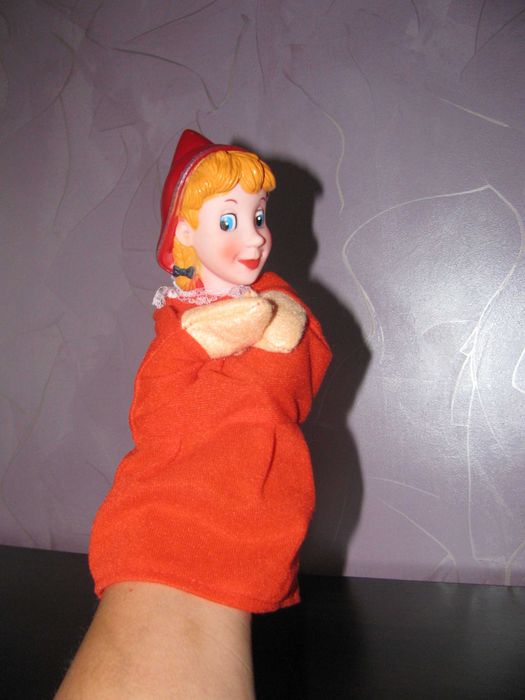 4 Duże Pacynki na rękę - Czerwony Kapturek, Wilk, Babcia i Gajowy