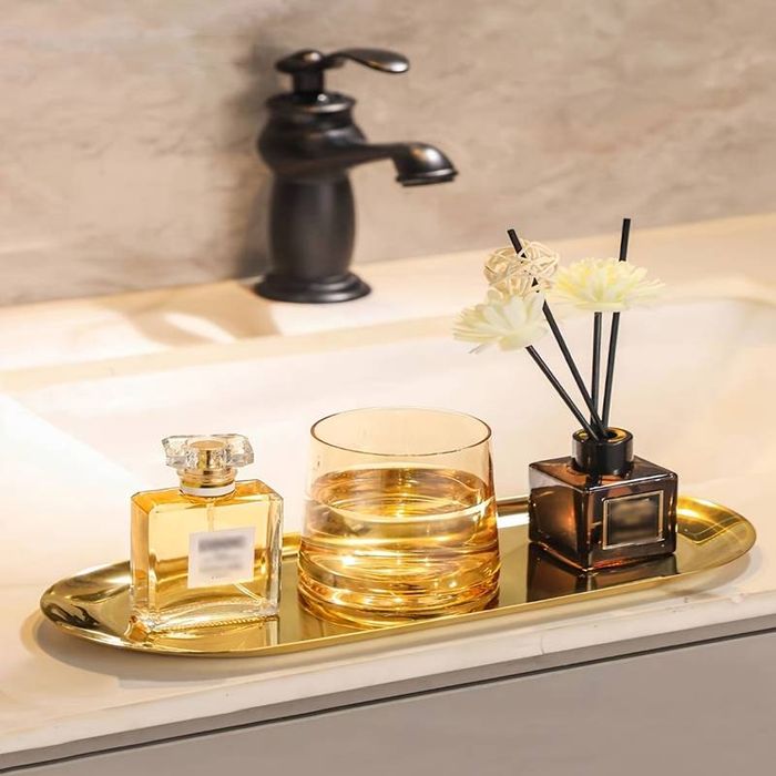 Dekoracyjna podstawka Gold 30cm kolor złoty