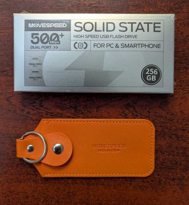 Швидкісна флешка MOVESPEED 256GB USB 3.2 OTG - до 520 MB/s, металева