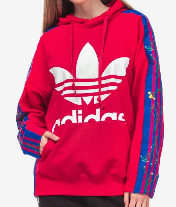 Adidas bluza z kapturem i kwiatowymi lampasami 34, 36 38