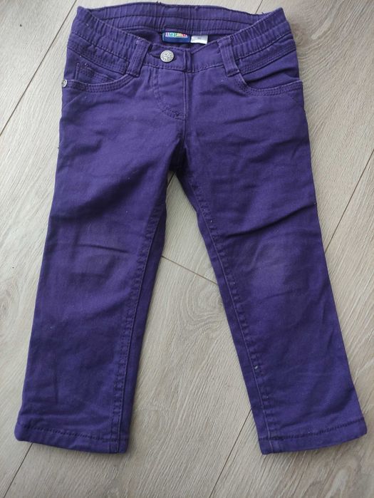 Spodnie dziewczęce fioletowe cieplejsze 86