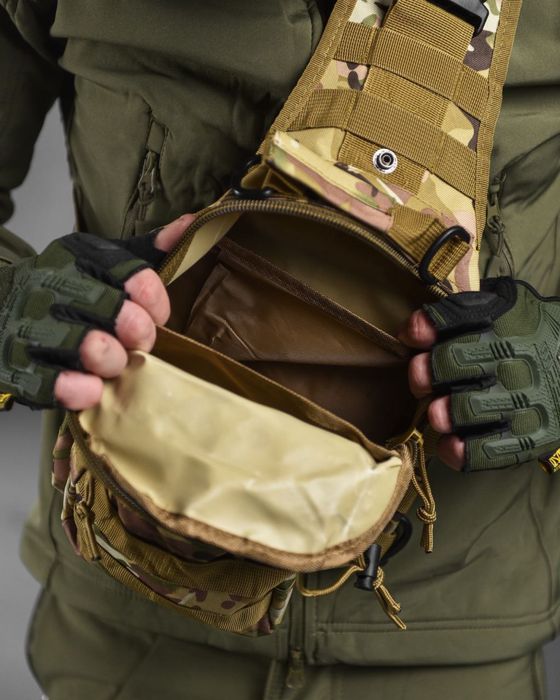 Тактична військова сумка-барсетка через плече мультикам на 6л